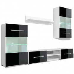 5-el. zestaw mebli TV z LED, czarny