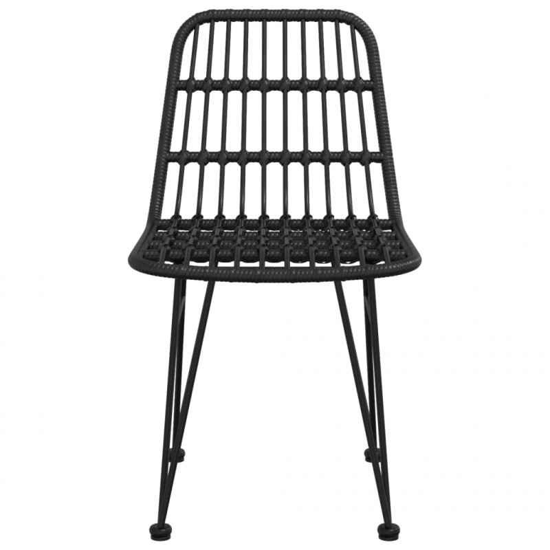 Krzesła ogrodowe, 2 szt., czarne, 48x62x84 cm, rattan PE