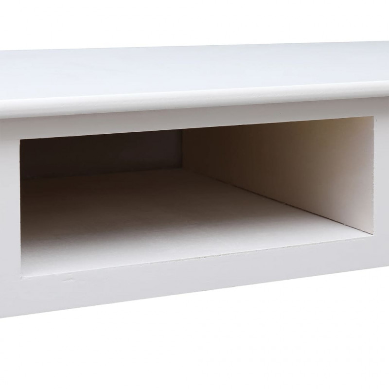 Biurko, białe, 108x45x76 cm, lite drewno paulowni