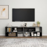Szafka pod TV, szara, wysoki połysk, 149x30x52 cm