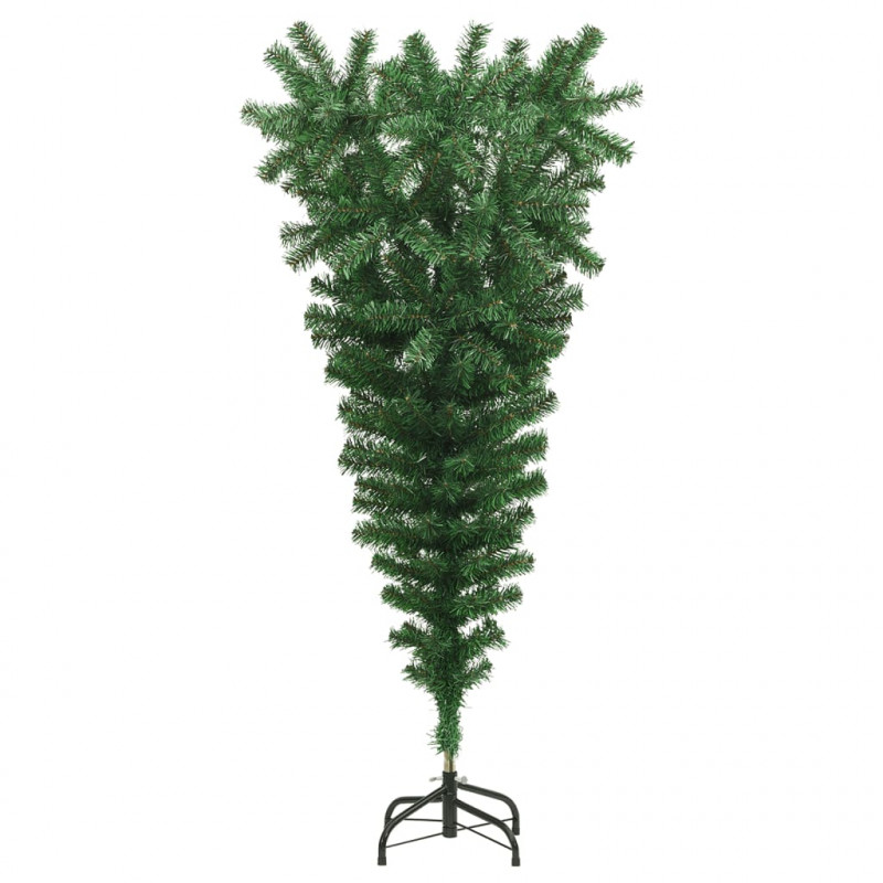 Odwrócona, sztuczna choinka ze stojakiem, zielona, 150 cm