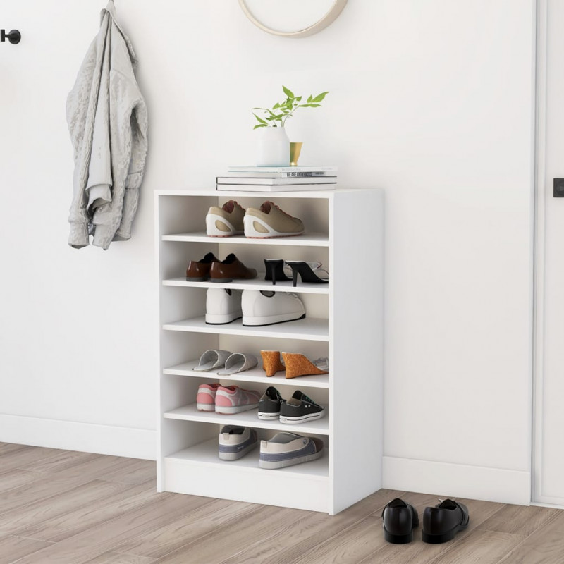 Szafka na buty, biała, 60x35x92 cm, materiał drewnopochodny