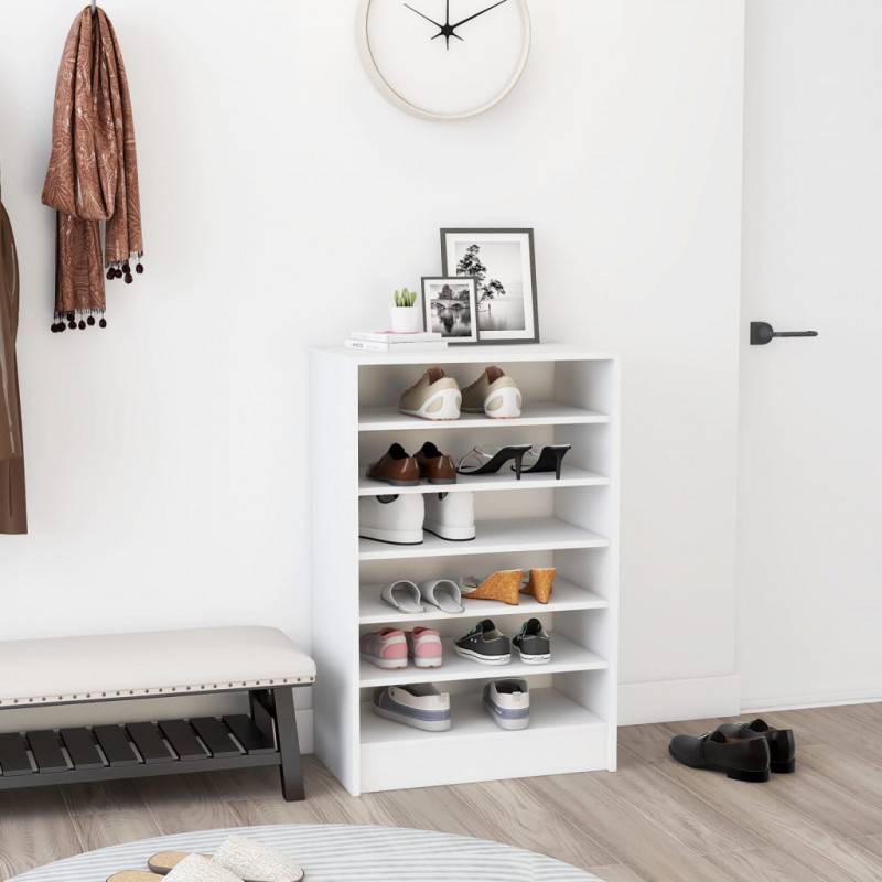 Szafka na buty, biała, 60x35x92 cm, materiał drewnopochodny
