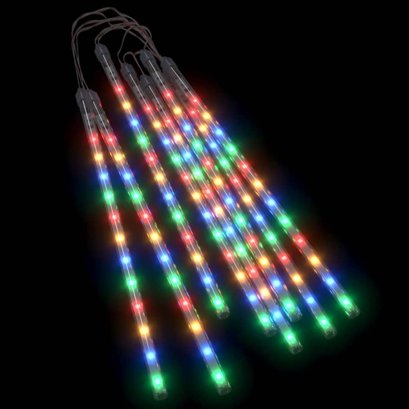 Lampki meteory, 8 szt., 30 cm, 192 kolorowych LED, wewn./zewn.