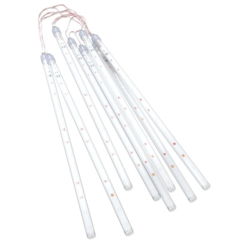 Lampki meteory, 8 szt., 30 cm, 192 kolorowych LED, wewn./zewn.