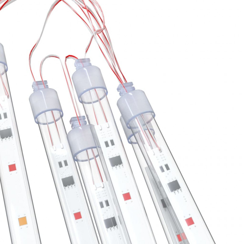 Lampki meteory, 8 szt., 30 cm, 192 kolorowych LED, wewn./zewn.