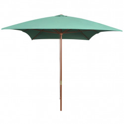 Parasol ogrodowy, 200x300 cm, drewniany stelaż, zielony