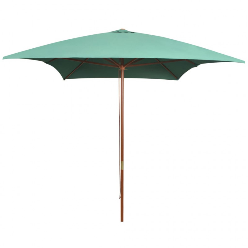 Parasol ogrodowy, 200x300 cm, drewniany stelaż, zielony