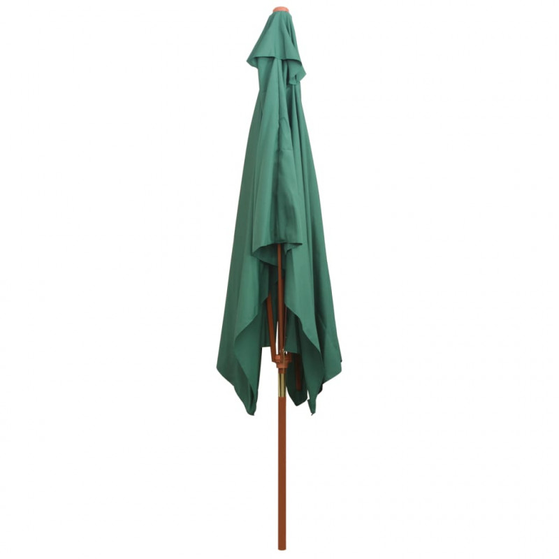 Parasol ogrodowy, 200x300 cm, drewniany stelaż, zielony