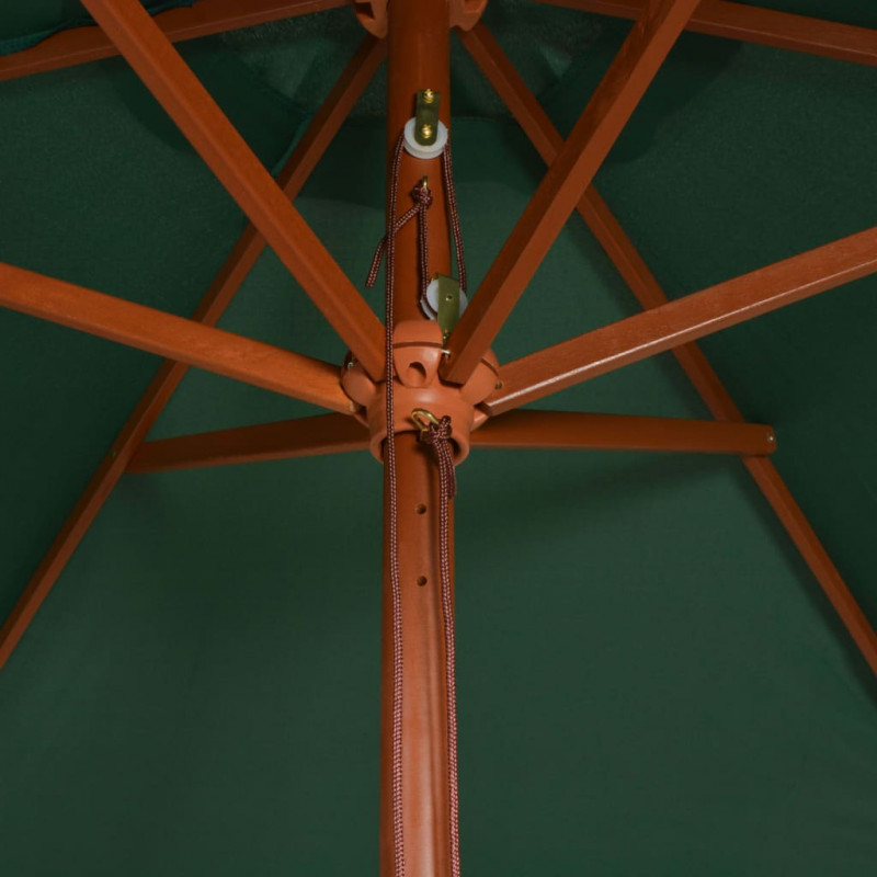 Parasol ogrodowy, 200x300 cm, drewniany stelaż, zielony