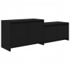 Szafka pod TV, czarna, 146,5x35x50 cm, materiał drewnopochodny