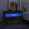 Szafki pod TV z LED, 2 szt., przydymiony dąb, 60x35x40 cm