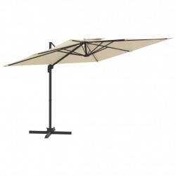 Wiszący parasol z podwójną czaszą, piaskowy, 400x300 cm