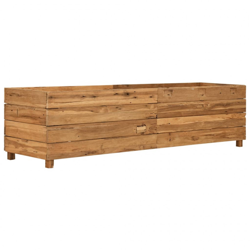 Podwyższona donica 150x40x38 cm drewno tekowe z recyklingu/stal