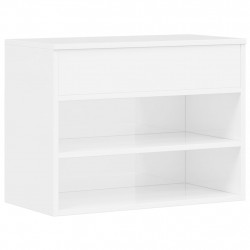 Ławka z miejscem na buty, wysoki połysk, biała, 60x30x45 cm