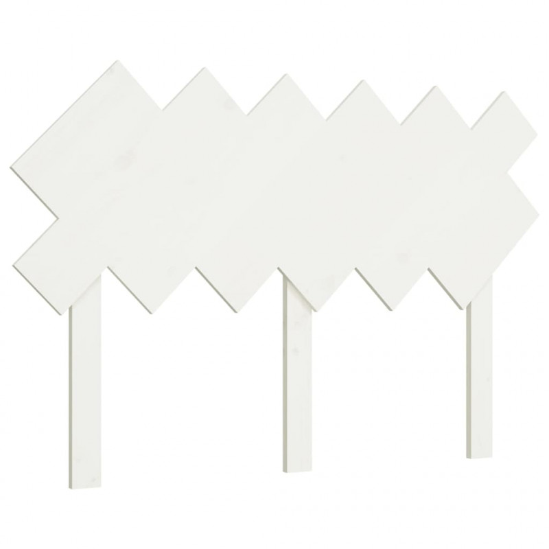 Wezgłowie łóżka, białe, 122,5x3x80,5 cm, lite drewno sosnowe