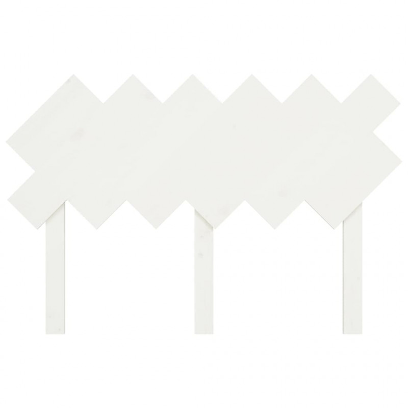 Wezgłowie łóżka, białe, 122,5x3x80,5 cm, lite drewno sosnowe