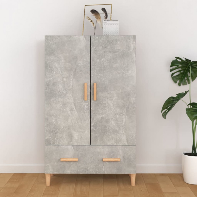 Wysoka szafka, szarość betonu, 70x31x115 cm