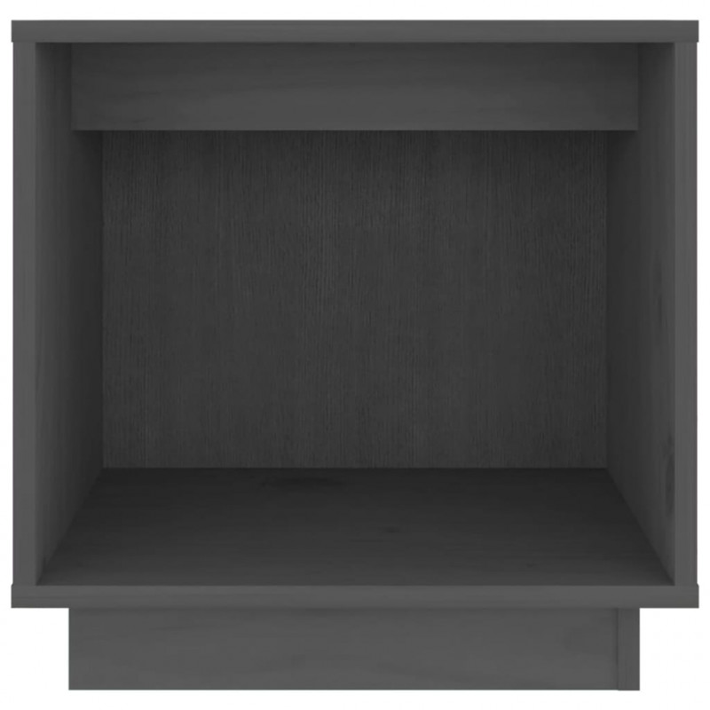 Szafki nocne, 2 szt., szare, 40x30x40 cm, lite drewno sosnowe