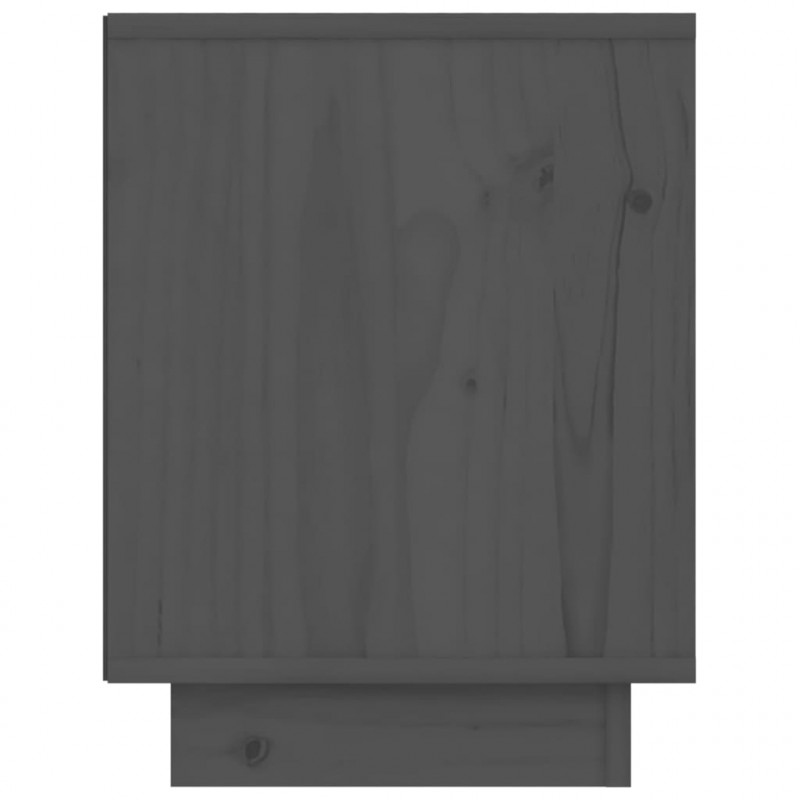 Szafki nocne, 2 szt., szare, 40x30x40 cm, lite drewno sosnowe
