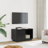 Szafka pod telewizor, czarna, 74x35x44 cm, lite drewno sosnowe