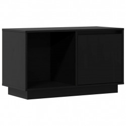 Szafka pod telewizor, czarna, 74x35x44 cm, lite drewno sosnowe