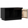 Szafka pod telewizor, czarna, 74x35x44 cm, lite drewno sosnowe