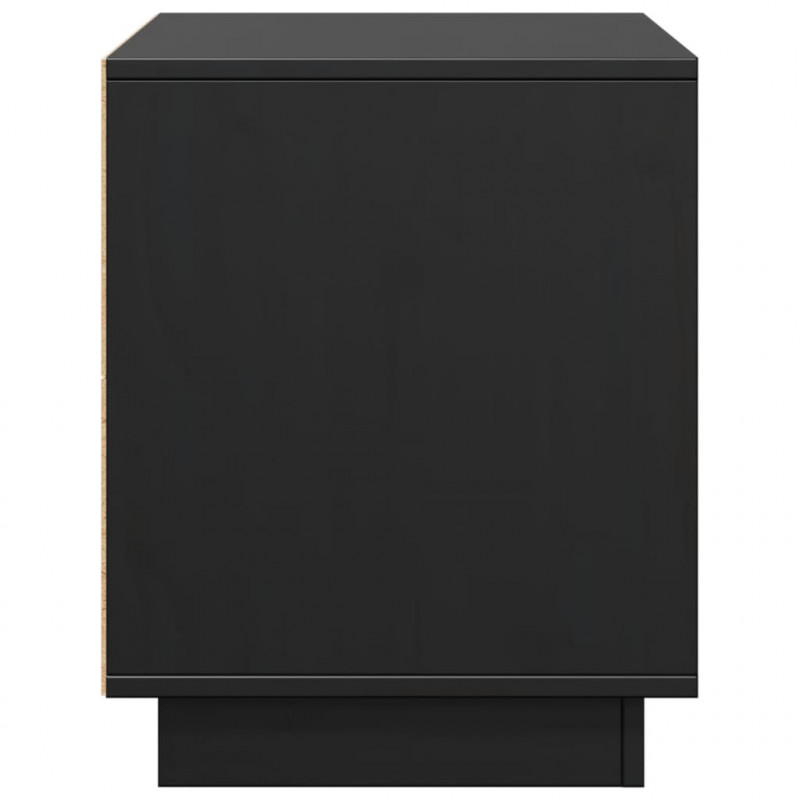 Szafka pod telewizor, czarna, 74x35x44 cm, lite drewno sosnowe