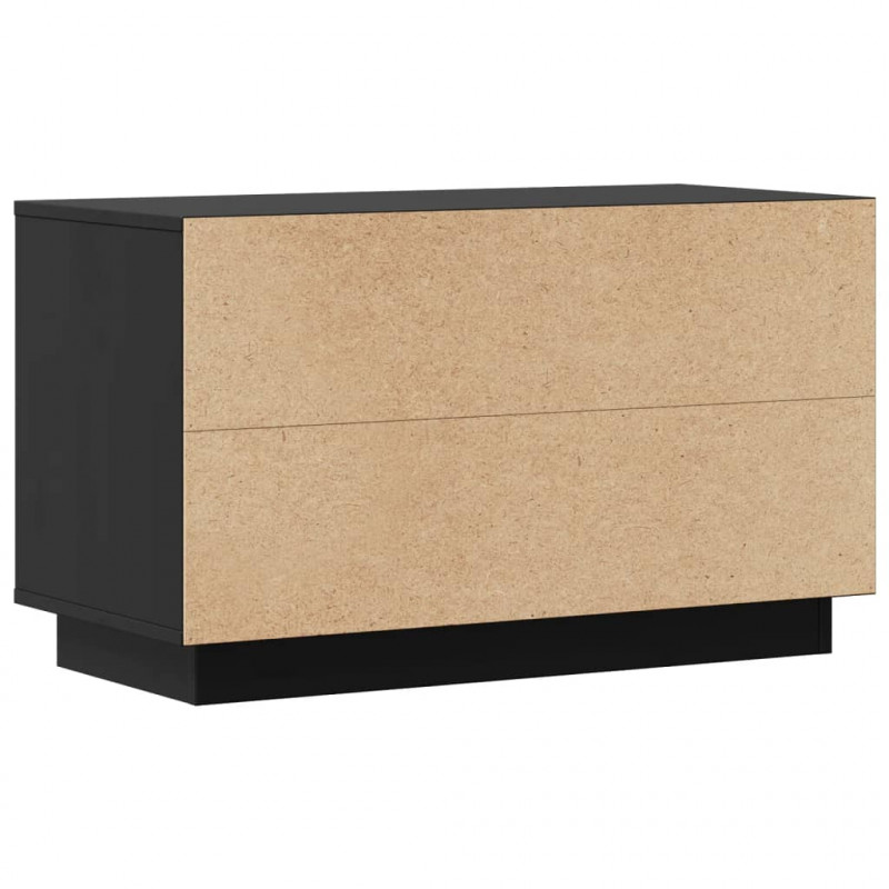 Szafka pod telewizor, czarna, 74x35x44 cm, lite drewno sosnowe