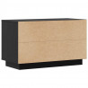 Szafka pod telewizor, czarna, 74x35x44 cm, lite drewno sosnowe