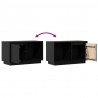 Szafka pod telewizor, czarna, 74x35x44 cm, lite drewno sosnowe