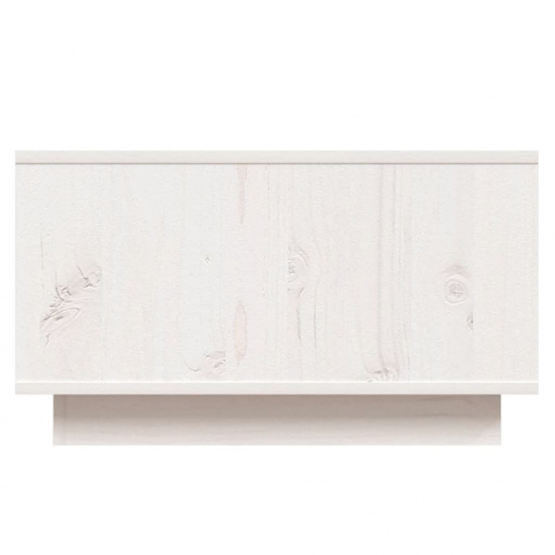 Stolik kawowy, biały, 55x56x32 cm, lite drewno sosnowe