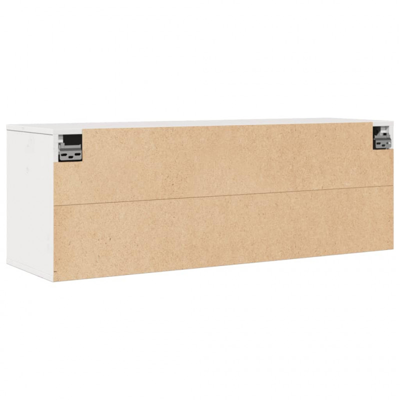 Szafka ścienna, biała, 100x30x35 cm, lite drewno sosnowe