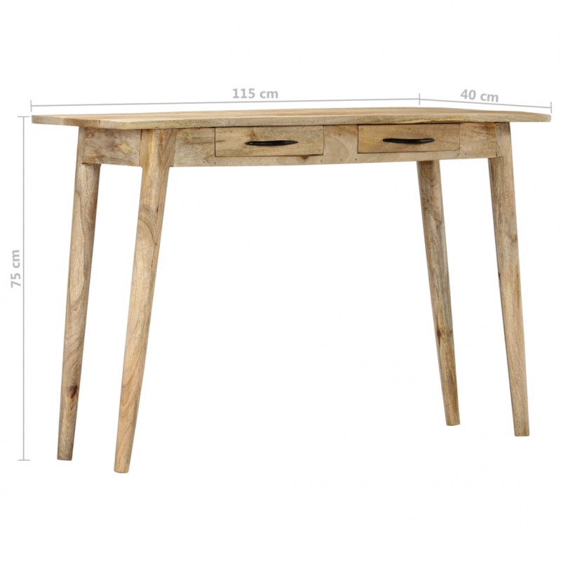 Stolik konsolowy, 115x40x75 cm, lite surowe drewno mango