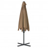 Parasol ogrodowy na słupku stalowym, 300 cm, kolor taupe