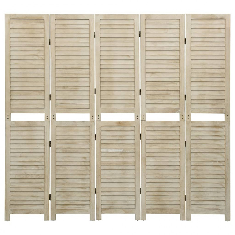 Parawan pokojowy, 5-panelowy, 175x165 cm, drewno paulowni