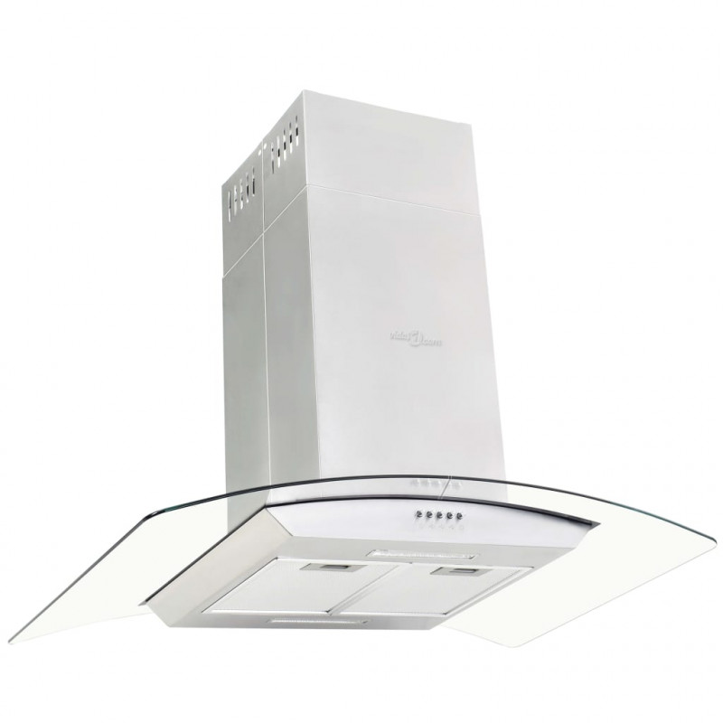 Okap kuchenny LED, wyspowy, stal nierdzewna, 90 cm, 756 m³/h