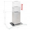 Okap kuchenny LED, wyspowy, stal nierdzewna, 90 cm, 756 m³/h