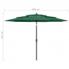 3-poziomowy parasol na aluminiowym słupku, zielony, 3 m