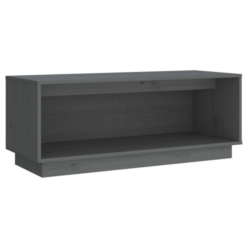 Szafka pod telewizor, szara, 90x35x35 cm, lite drewno sosnowe