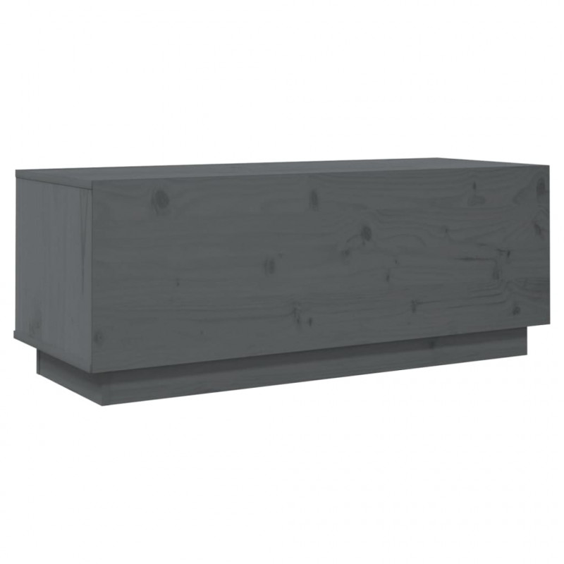 Szafka pod telewizor, szara, 90x35x35 cm, lite drewno sosnowe