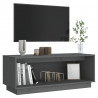 Szafka pod telewizor, szara, 90x35x35 cm, lite drewno sosnowe