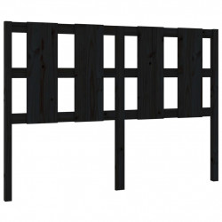 Wezgłowie łóżka, czarne, 125,5x4x100 cm, lite drewno sosnowe