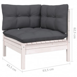 3-osobowa sofa ogrodowa z antracytowymi poduszkami, sosnowa