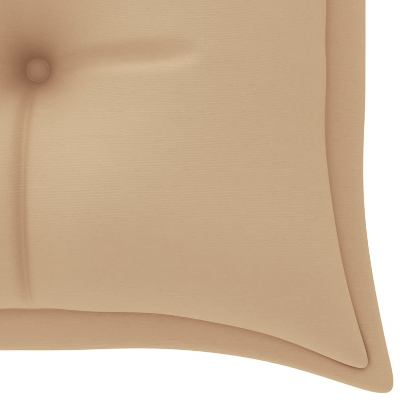 Ławka Batavia z beżową poduszką, 150 cm, lite drewno tekowe
