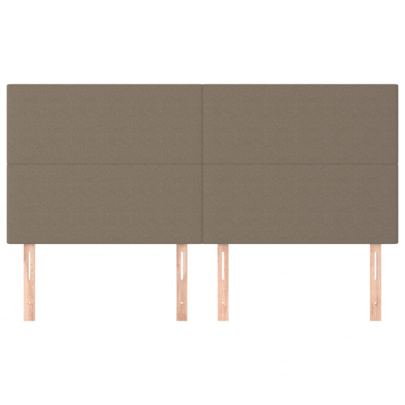 Zagłówki do łóżka, 4 szt., taupe, 100x5x78/88 cm, tkanina