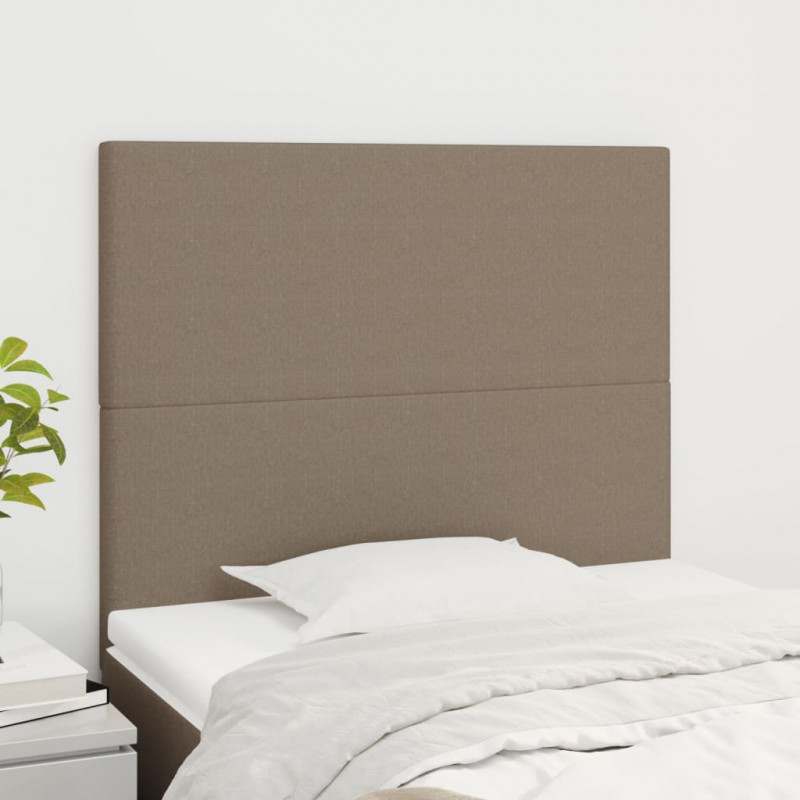 Zagłówki do łóżka, 2 szt., taupe, 90x5x78/88 cm, tkanina