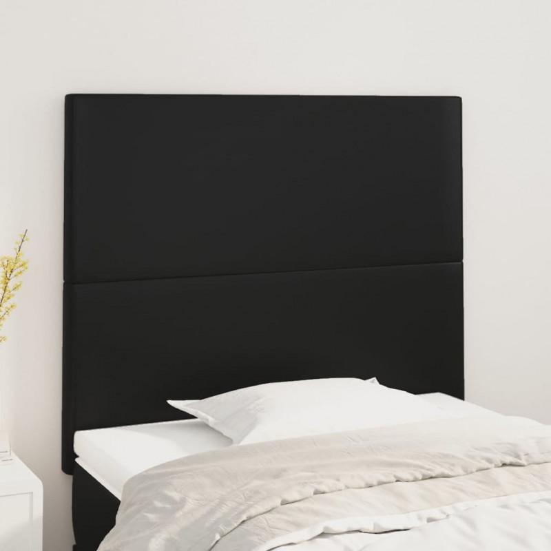 Zagłówki do łóżka, 2 szt, czarny, 100x5x78/88cm, sztuczna skóra
