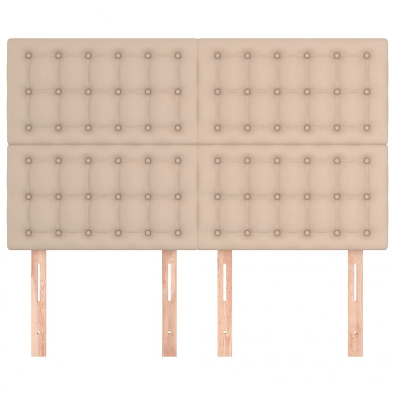 Zagłówki, 4 szt., cappuccino, 72x5x78/88 cm, sztuczna skóra
