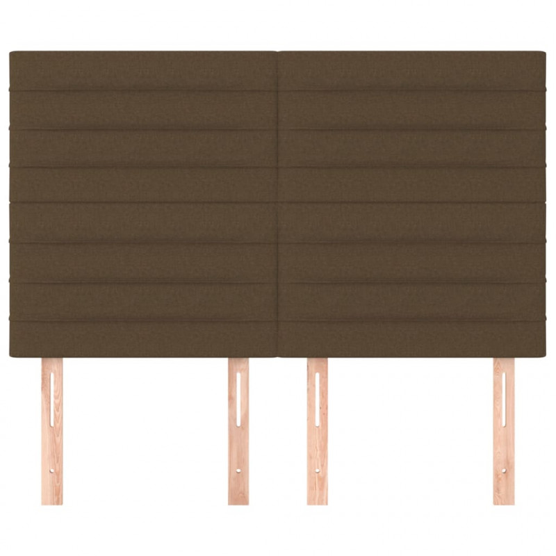 Zagłówki do łóżka, 4 szt, ciemnobrązowe, 72x5x78/88 cm, tkanina